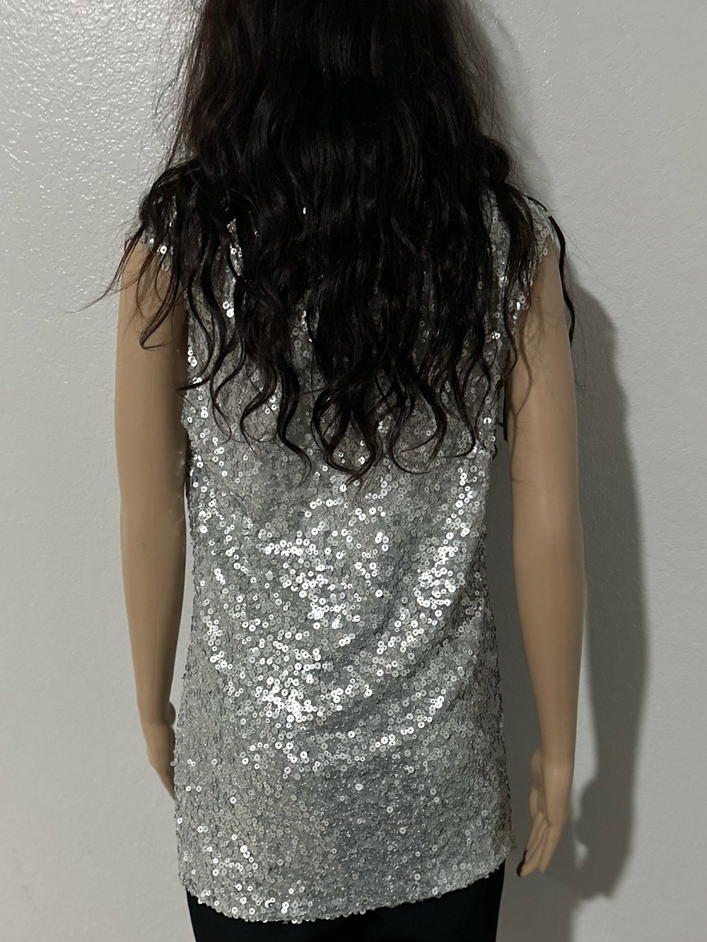 Dolce & Gabbana Silver Sequin Deep V Camisole - Picture 9 of 11